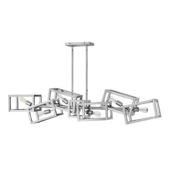 Netlighting Hinkley Fredrick Ramond Ensemble 6 Light Pendant Polished Nickel in Grey