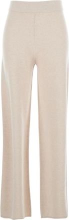 Max Mara Moritz Broeken - Dames - Wijde Broeken - Beige - XS - Wol - Broeken