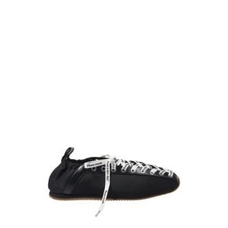 Ganni Ballerina Shoes, female, Black, 6 UK, Lace Up Sporty Ballerina Nylon
