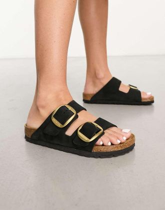 Birkenstock Arizona - Sandali neri con fibbie grandi-Nero