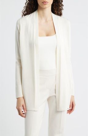 Anne Klein Kissing Front Pocket Cardigan in White Dove at Nordstrom, Size Small