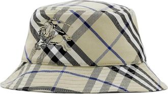 Burberry EKD Embroidered Check Bucket Hat, Size X-Small