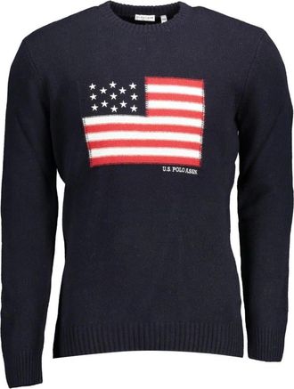 U.S.Polo Association Round-neck Truien - Heren - Ronde hals truien - Blauw - 2XL - Wol - Truien & Vesten