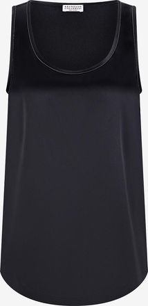 Brunello Cucinelli Tanktop aus Seide mit Monile-Stickereien