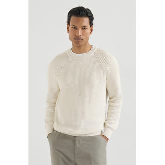 Brunello Cucinelli English Rib knit sweater in Panama at Nordstrom, Size 44 It