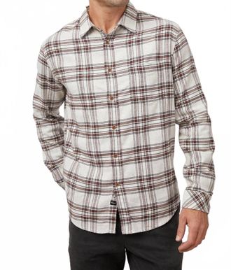 Rails Sussex Shirt In Oat Grey/brick
