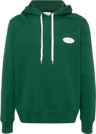 Autry logo-print cotton hoodie - men - Cotton - L - Green