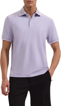 Bugatchi Performance Tipped Polo in Lavender at Nordstrom, Size Xxx-Large