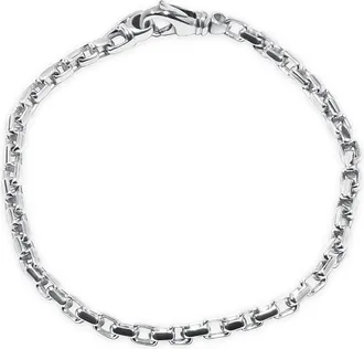Pompeii3 Mens 14k Gold (15gram) or Platinum (28gram) 4mm Link Bracelet 8.5