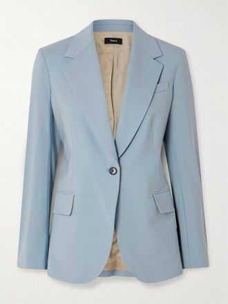 Theory Blazer In Misto Lana Lynnia - Blu
