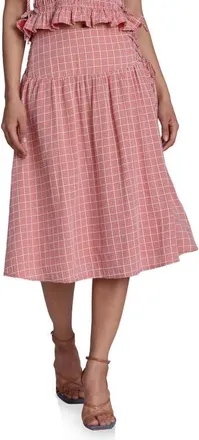 Avec Les Filles Print Side Tie Skirt in Cream-Red Multi at Nordstrom, Size X-Small