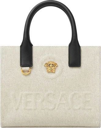 Versace Beige La Medusa Mini Tote