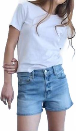 Daze Troublemaker Mid Rise Shorts In Marina Vintage