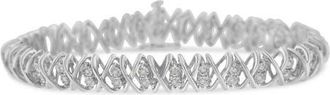 House of Brilliance Silver rose-cut Diamond X-Link Bracelet in White at Nordstrom