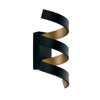Luce-Ambiente-Design Led Helix Wall Light in Black and Gold Aluminum 9w 3000k (Warm Light)