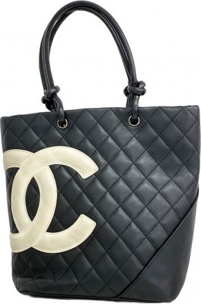 Chanel Black Leather Tote Bag (Pre-Owned)