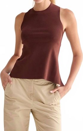 Crescent Sofie Crossed Back Detail Top In Brown