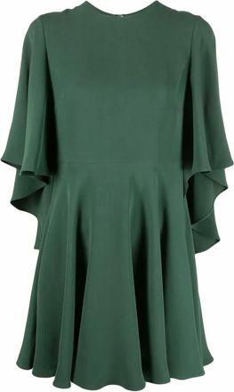 Valentino Kleedjes, Dames, Groen, M, Wol, Flared Mini Dress