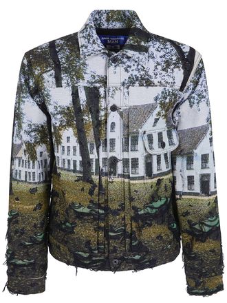 Comme Des Gar&ccedil;ons City Print Denim Jacket