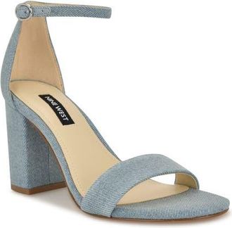 Nine West Toniann Ankle Strap Sandal in Light Blue at Nordstrom, Size 10.5