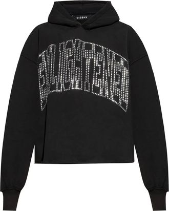 Misbhv Felpa crop Enlighted con cappuccio - Nero