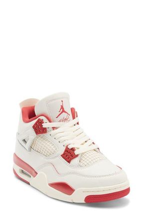 Nike Jordan Air Jordan 4 Retro Basketball Sneaker in Pale Ivory/Sierra Red/Red at Nordstrom, Size 7.5