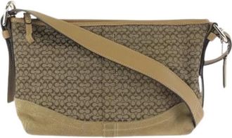 Coach Pre-owned Mini Signature Canvas leren schoudertas - Dames - Vintage Schoudertas - Beige - ONE Size - Leer - Vintage