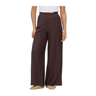 Object Object - Objisla YUI HW Wide Pants - Dames - Broeken - Bruin - Maat: S Viscose