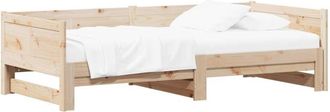 vidaXL Pull-out Day Bed Natural 180 x 200 cm Solid Pine Wood vidaXL