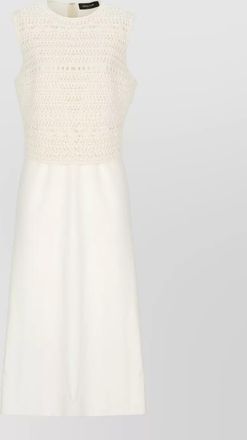 Fabiana Filippi sleeveless midi dress round neckline crochet