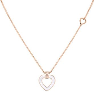 Fred Perry Pretty Woman 18k Rose Gold Diamond Heart Necklace
