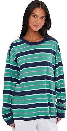 Free People Movement Printed Hustle Layer Womens Clothing Navy/Green Glow : LG (Womens 12-14), Cotton