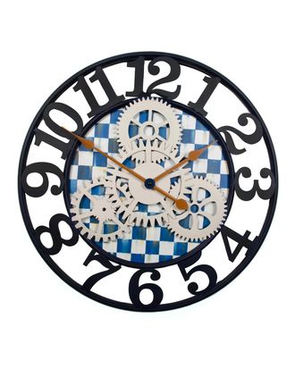 MacKenzie-Childs Royal Check Small Farmhouse Wall Clock