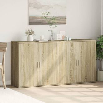 Berkfield Home Sideboards 2 pcs Sonoma Oak 79x38x80 cm Engineered Wood in Light Brown | Size: 79 x 38 x 80 cm