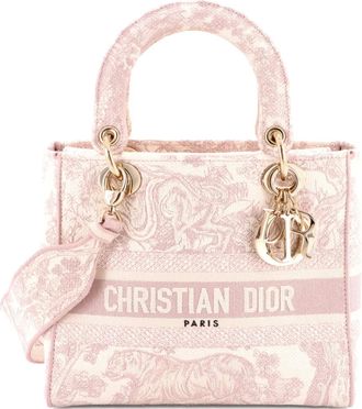 Dior Toile de Jouy Lady D-Lite Bag Embroidered Canvas tote bag - Toni neutri