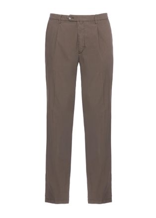 BRIGLIA 1949 Brown Bg21 Flap Pockets Straight-Leg Pants