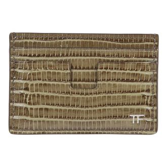 Tom Ford Wallets & Cardholders, male, Green, Size: ONE SIZE Crocodile Texture Cardholder Wallet