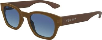 Alexander McQueen AM0530S 003 Mens Sunglasses Brown Size 49 - Free RX Lenses - Free RX Lenses
