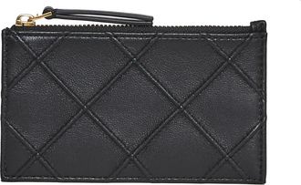 Tory Burch Gewatteerde Kaarthouder Portemonnee in Zwart - Dames - Portefeuilles - Zwart - ONE Size - Leer - Accessoires