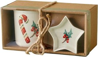 Bella Maison Candy Cane Porcelain Mug Set