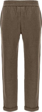 Brunello Cucinelli Cotton-Silk Blend Joggers - Brown