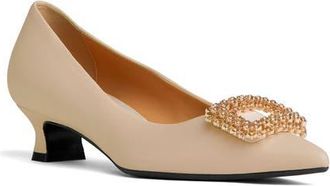BEAUTIISOLES Elsie Pointed Toe Pump in Beige at Nordstrom, Size 36.5