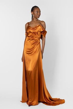 Roksanda Ilincic Lysa Silk Maxi Dress in Cinnamon at Nordstrom, Size 4