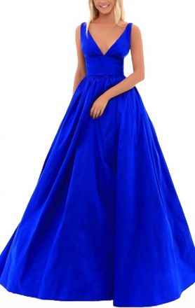 Tarik Ediz Tarik Strappy Ballgown In Turqoise