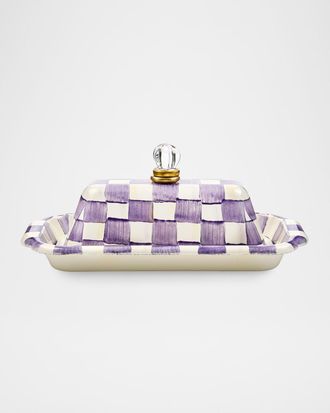 MacKenzie-Childs Violet Check Butter Box