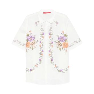 Marina Rinaldi Shirts, female, White, Size: 3XL Mrsemblema Floral Shirt