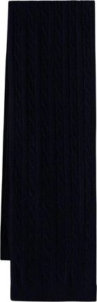 GANT Kabelgebreide wollen sjaal - unisex - Wintersjaals - Blauw - ONE Size - Wol - Accessoires