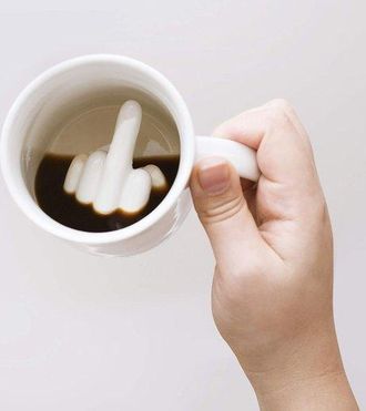 OEM Taza Con Dise&ntilde;o De Dedo Medio, Taza De Cer&aacute;mica De 300 Ml, La Broma Definitiva Para La Oficina, &Uacute;nica Y Divertida Para Hombres Y Mujeres