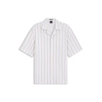 BOSS Striped relaxed-fit shirt in stretch cotton