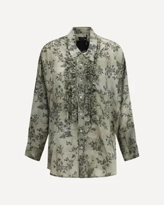 R13 V-neck ruffle Shirt Female XS
